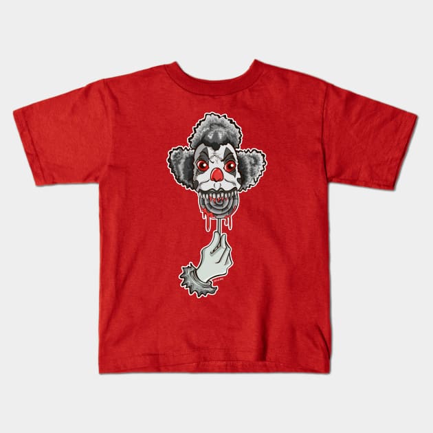 Creepy Clown Kids T-Shirt by FurJay